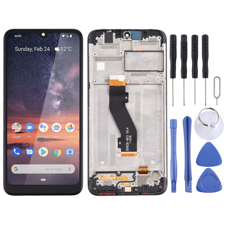 Complete LCD Screen and Digitizer Assembly with Frame for Nokia 3.2 (Black)