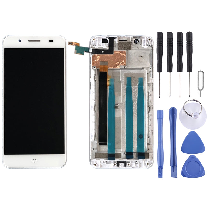 Full Screen LCD + Touch + Frame ZTE Blade A610 Plus A2 Plus White