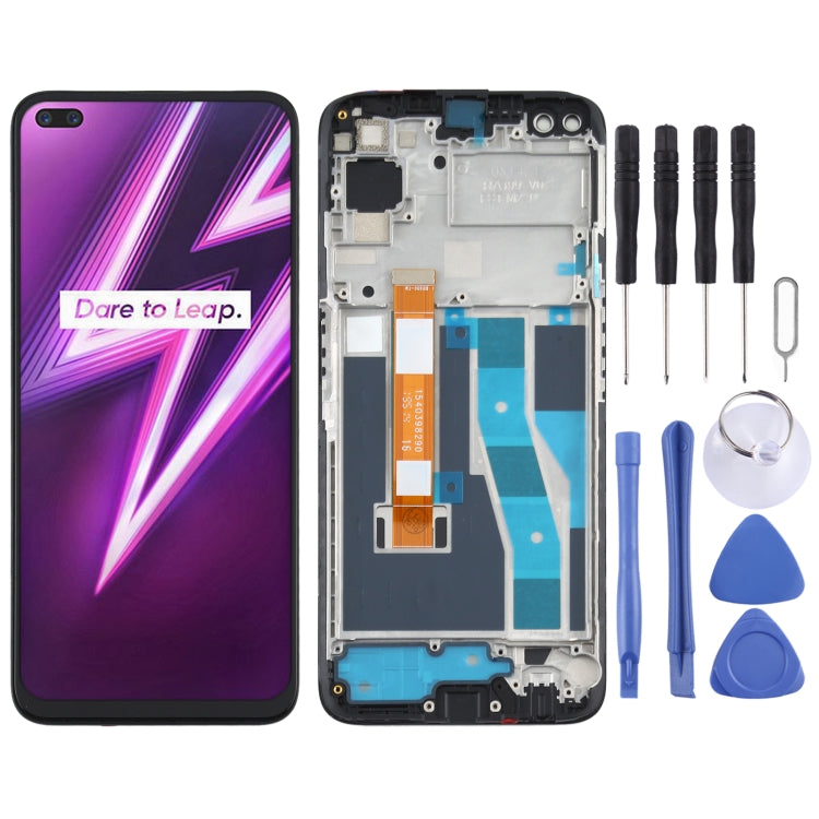 Complete LCD Screen and Digitizer Assembly with Frame For Oppo Realme 6 Pro RMX2061 RMX2063