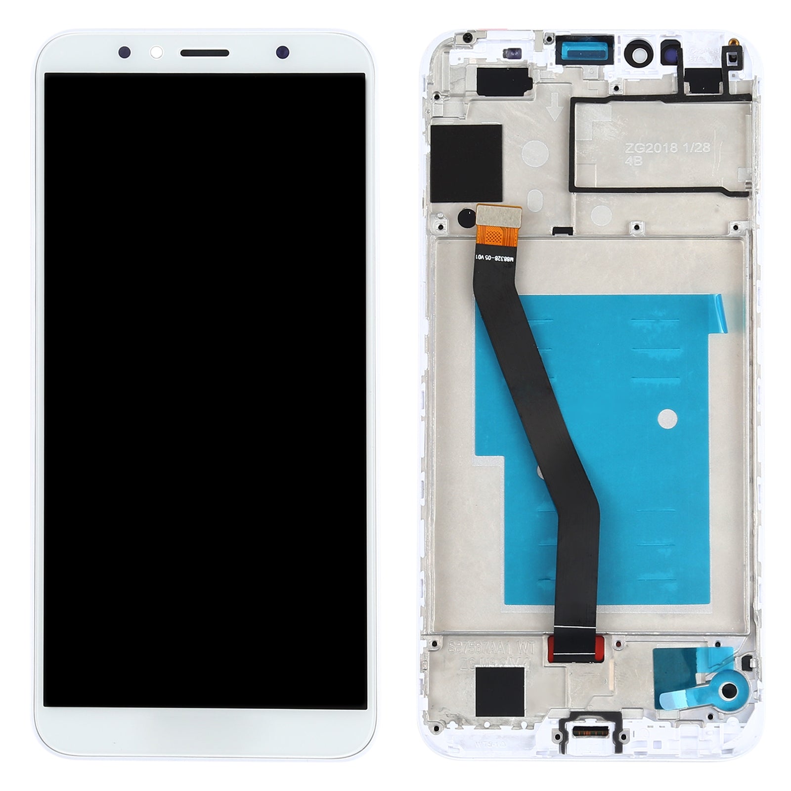 Full Screen LCD + Touch + Frame Huawei Y6 (2018) White