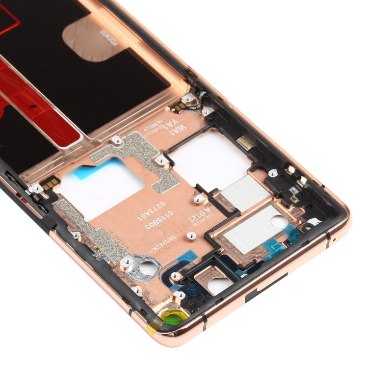 Placa de Bisel del Marco del LCD de la Carcasa Delantera Original Para Oppo Find X2 Pro CPH2025 PDEM30 (Oro)