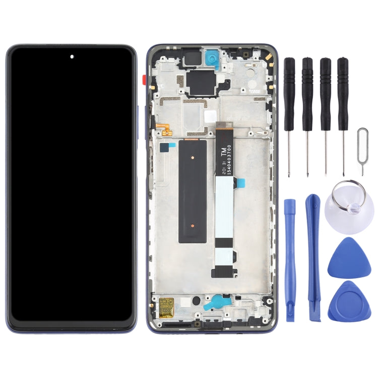 Original LCD Screen and Digitizer Complete with Frame for Xiaomi Redmi Note 9 Pro 5G / MI 10T Lite 5G M2007J17C M2007J17G (Blue)