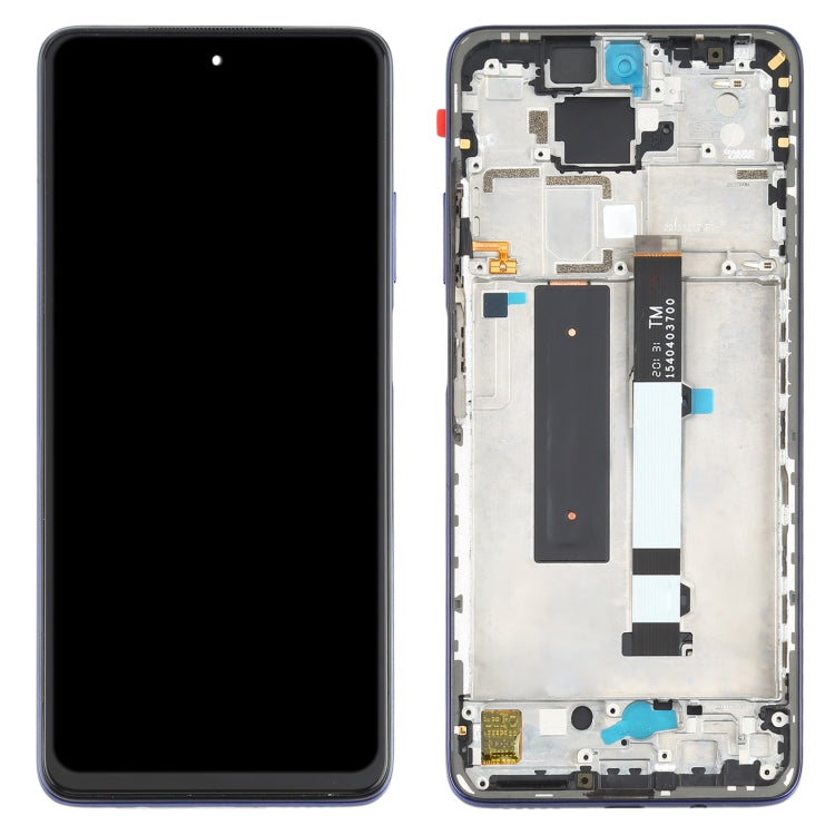 Écran LCD d'origine et numériseur complet avec cadre pour Xiaomi Redmi Note 9 Pro 5G / MI 10T Lite 5G M2007J17C M2007J17G (Bleu)