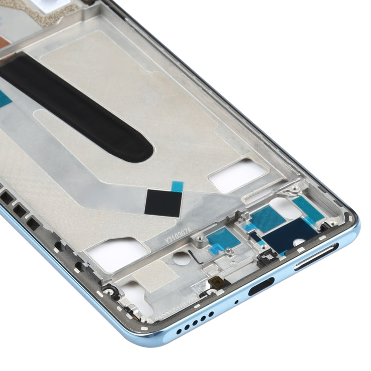 Placa de Bisel del Marco Delantero Original de la caja Delantera Para Xiaomi Poco F3 M2012K11AG (Azul)