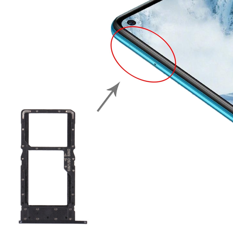 SIM Card Holder SIM Card Tray / Micro SD Card Tray for Huawei Maimang 9 (Black)