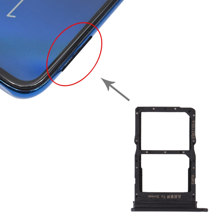SIM Card + SIM Card / Micro Card Tray for Honor X10 Max 5G (Black)