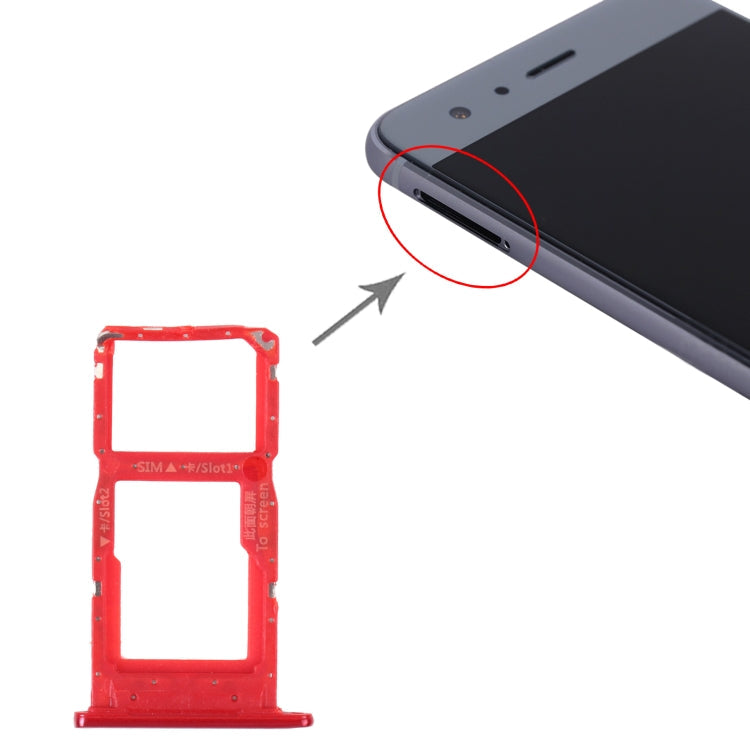 SIM Card + SIM Card / Micro SD Card Tray for Honor 9S (Red)