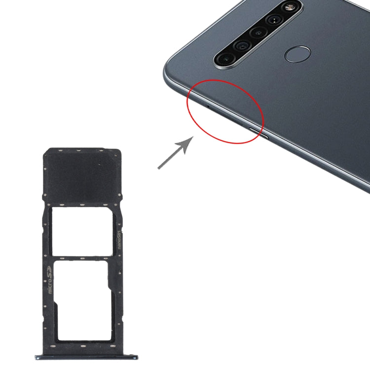 Tarjeta SIM + Micro SD Tarjeta Bandeja LG K61 LMQ630EW LM-Q630 (Negro)