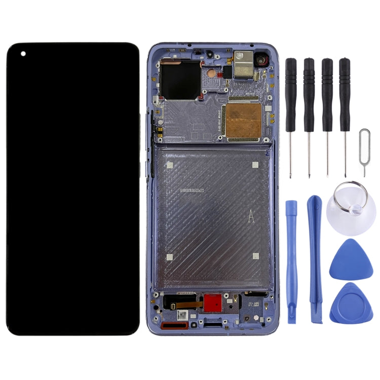 Original Amoled Material LCD Screen and Digitizer Full Assembly with Frame for Xiaomi MI 11 Ultra / MI 11 Pro M2102K1G M2102K1C M2102K1AC (Purple)