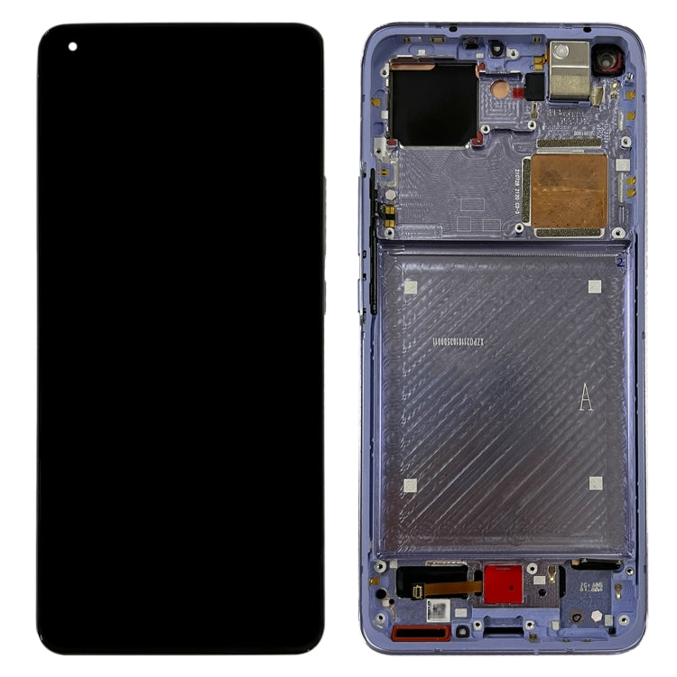Écran LCD et numériseur d'origine en matériau Amoled avec cadre pour Xiaomi MI 11 Ultra / MI 11 Pro M2102K1G M2102K1C M2102K1AC (Violet)