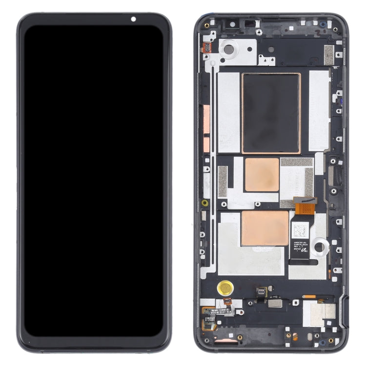 Oled Material LCD Screen and Digitizer Full Assembly with Frame for Asus Rog Phone 5 ZS673KS (Black)