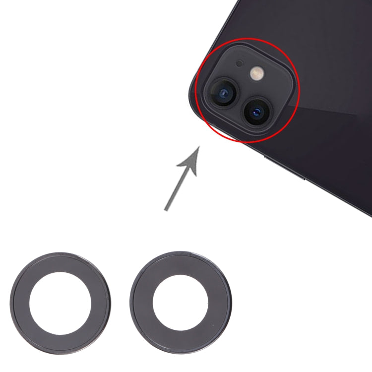 2 PCS Back Camera Glass Lens Inner Metal Protector Ring Hoop For iPhone 13