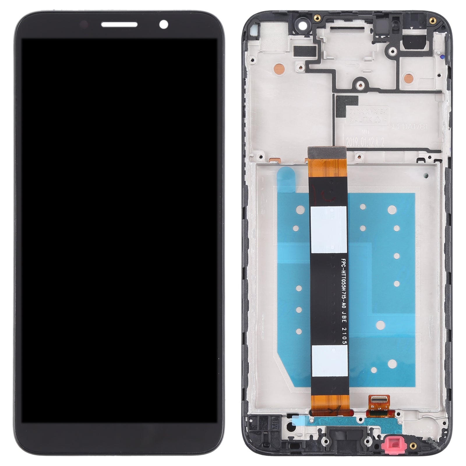 Full Screen LCD + Touch + Frame Huawei Y5P Black
