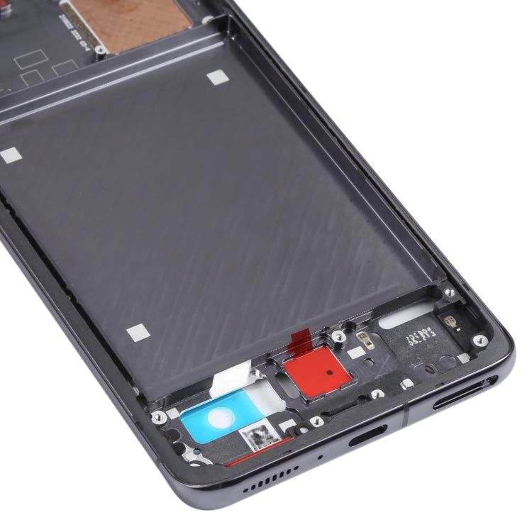 Placa de Bisel del Marco de la LCD Delantero Original Para Xiaomi MI 11 Pro M2102K1AC (Negro)