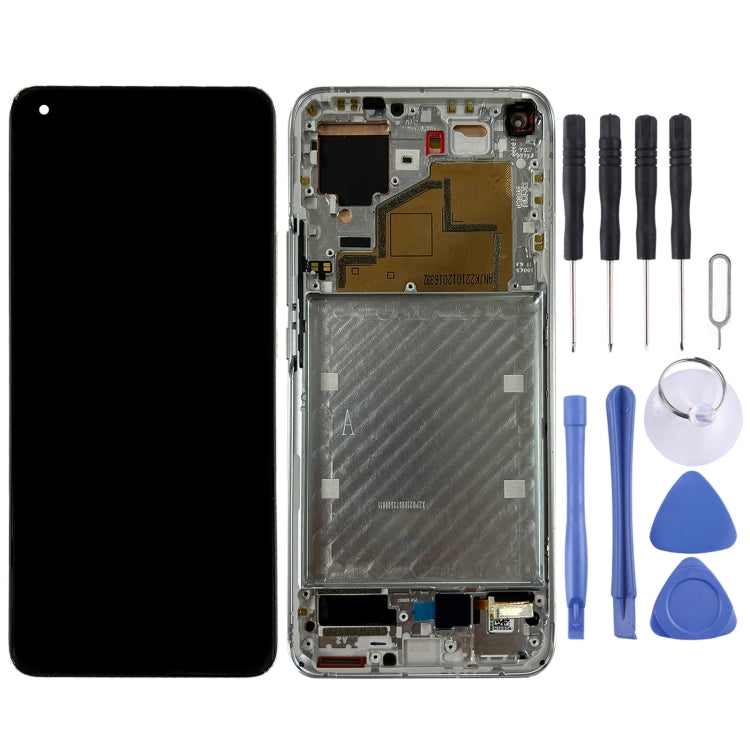 Original LCD Screen and Digitizer with Frame for Xiaomi MI 11 M2011K2C M2011K2G (Silver)
