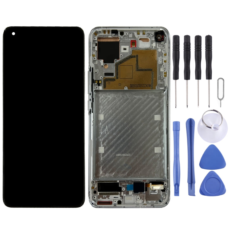 Pantalla LCD Original y Digitalizador con Marco Para Xiaomi MI 11 M2011K2C M2011K2G (Plata)