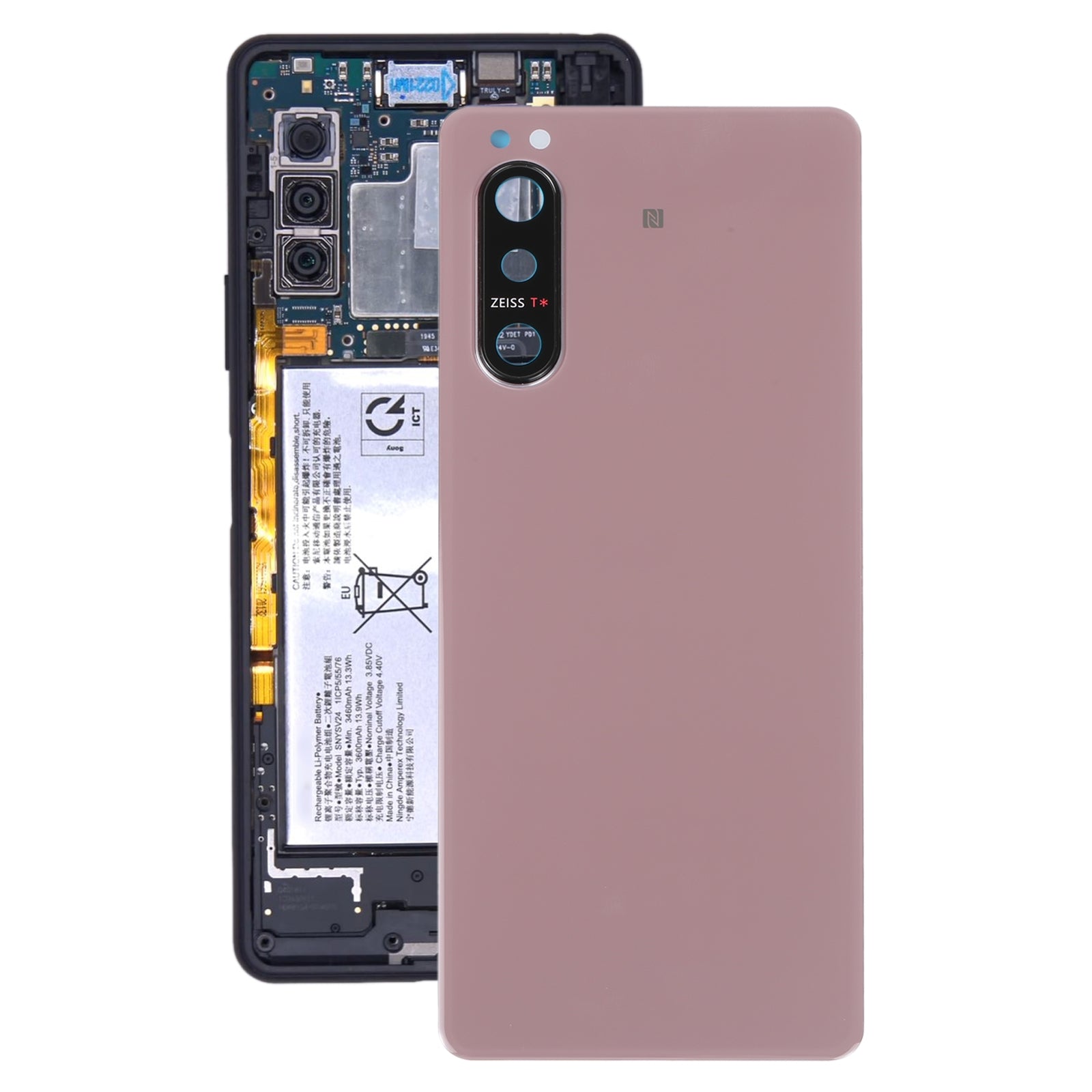 Tapa Bateria Back Cover + Lente Camara Trasera Sony Xperia 5 II Rosa