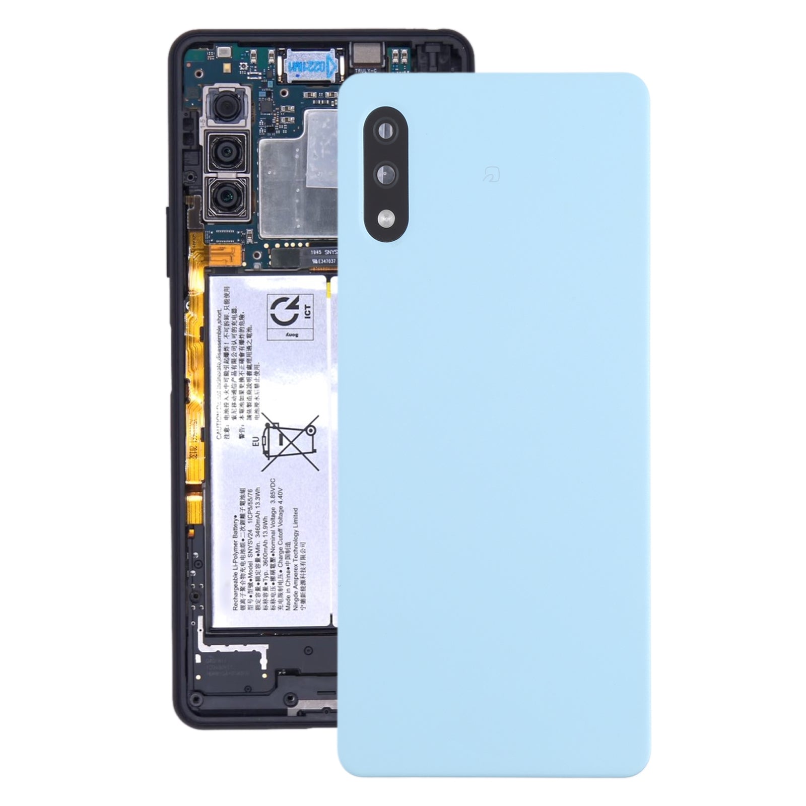 Tapa Bateria Back Cover + Lente Camara Trasera Sony Xperia Ace II SO-41B Azul