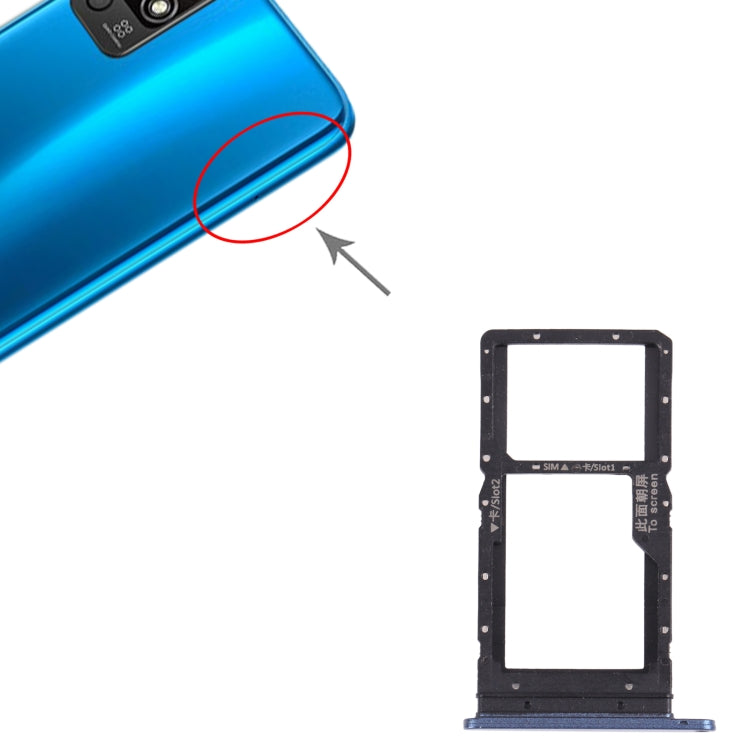 SIM Card + SIM Card / Micro SD Card for Honor Play 5T (Blue)