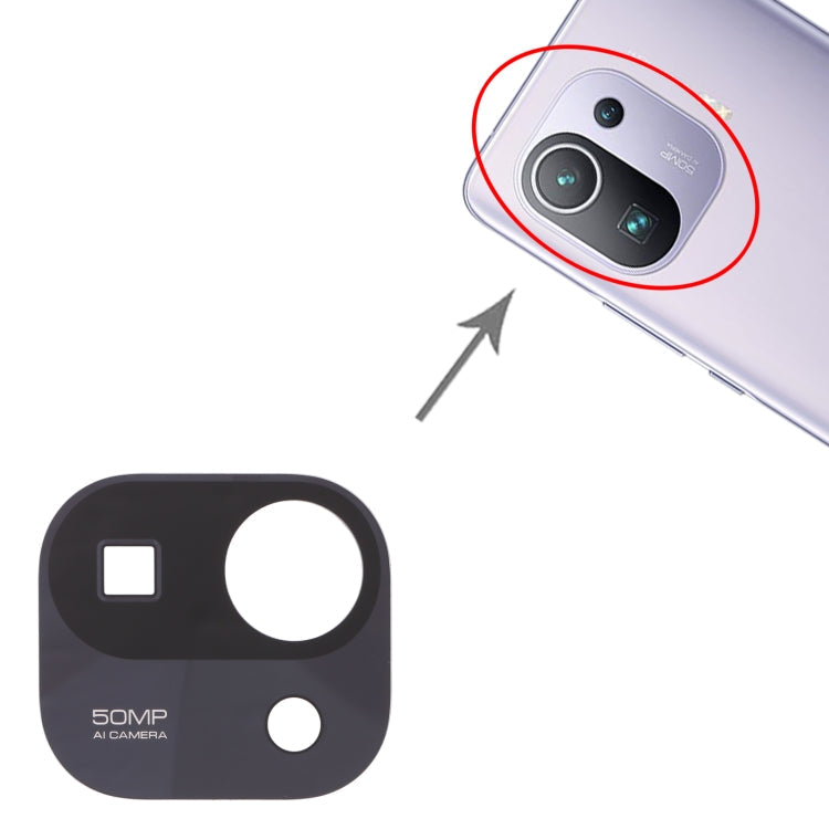 Objectif de caméra arrière pour Xiaomi MI 11 Pro M2102K1AC (noir)