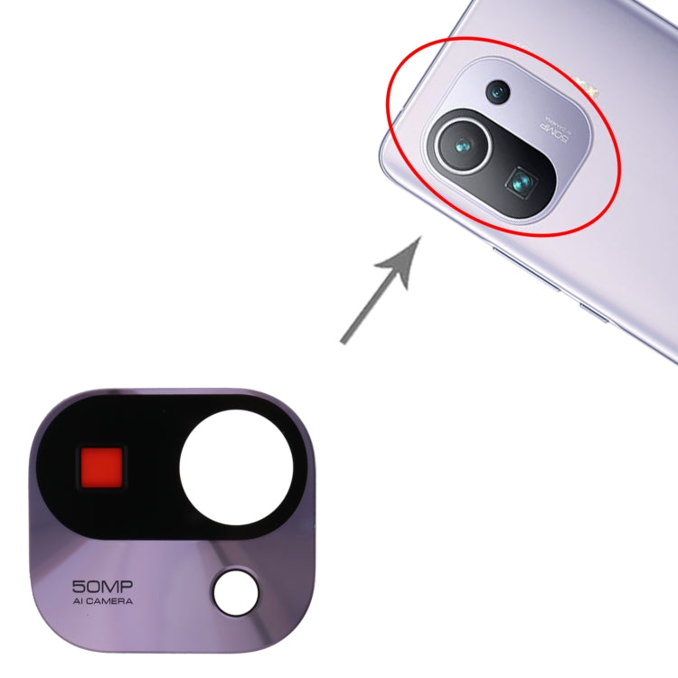 Lentille de caméra arrière pour Xiaomi MI 11 Pro M2102K1AC (Violet)