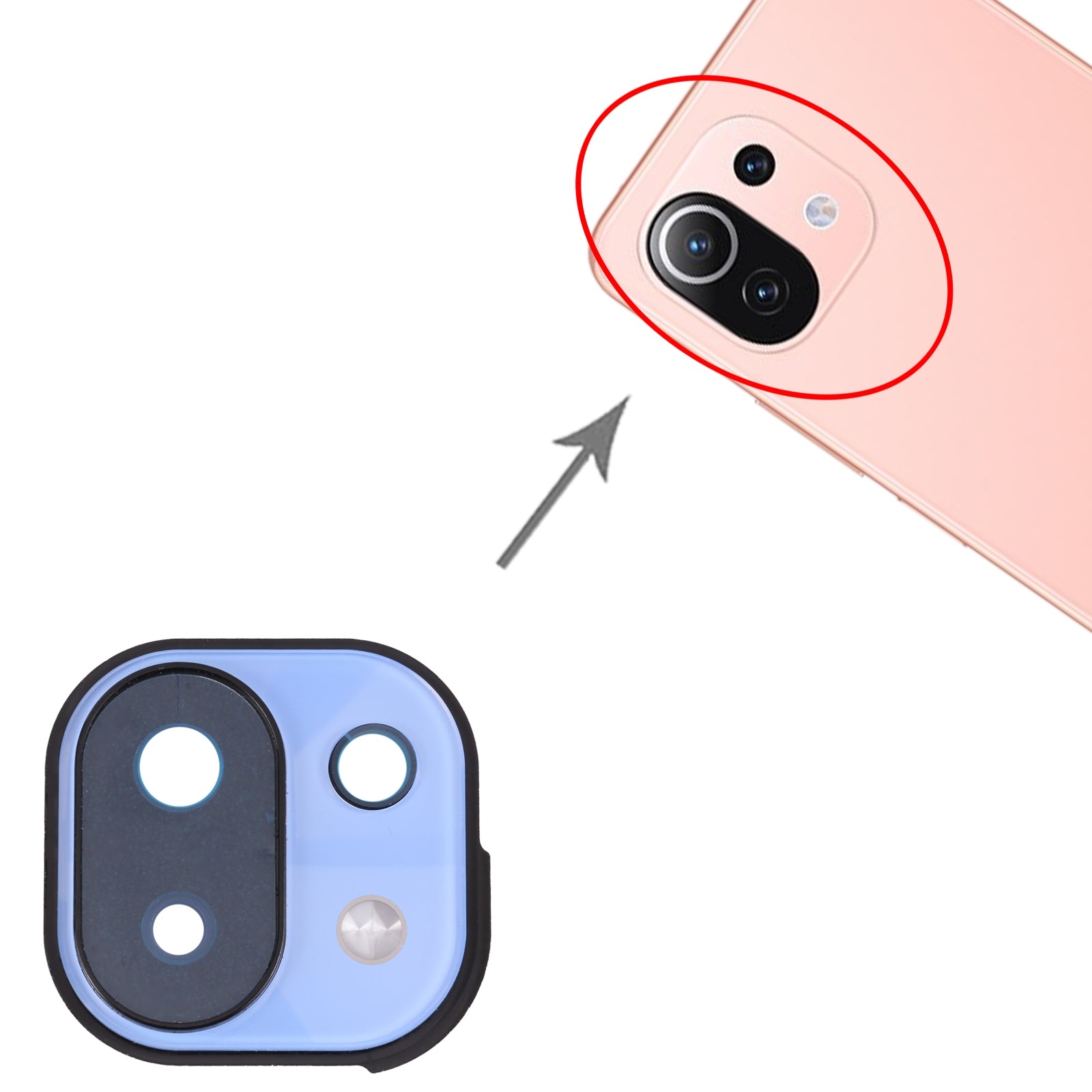 Cache Objectif Caméra Arrière Xiaomi MI 11 Lite Bleu