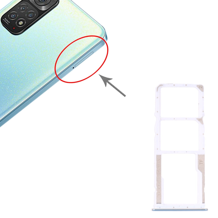 SIM Card Tray + SIM Card Tray + Micro SD Card Tray For Xiaomi Redmi Note 11 / Redmi Note 11s (Baby Blue)