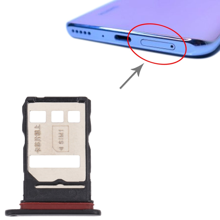 SIM Card Tray + SIM / NM Card Tray For Huawei Y9a (Black)