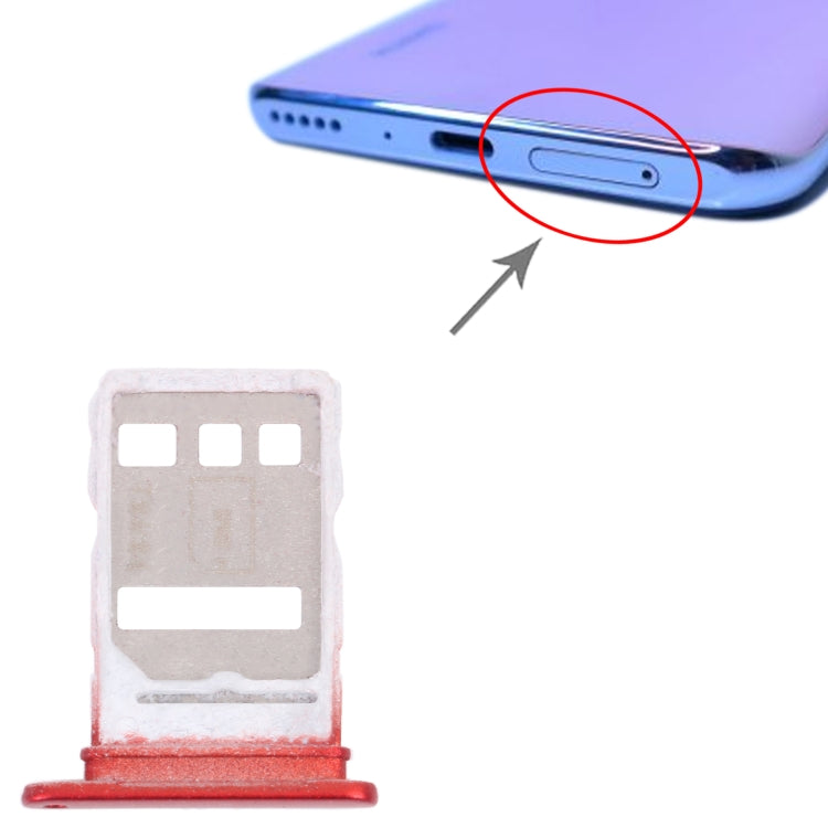 Tiroir Carte SIM + Tiroir Carte SIM / NM pour Huawei Y9a (Rouge)