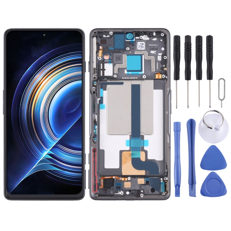 Original LCD Screen and Complete Assembly with Frame for Xiaomi Redmi K50 (Black)