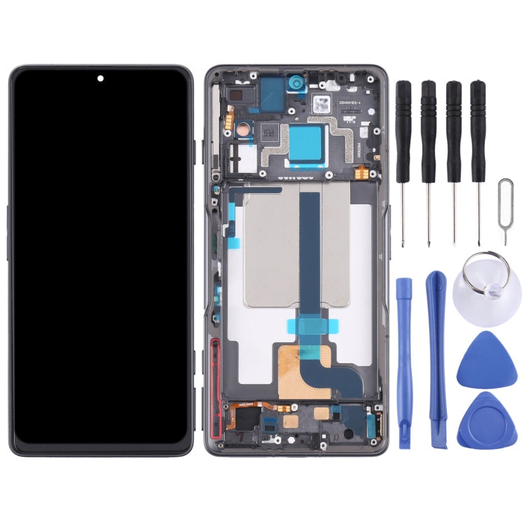 Original LCD Screen and Complete Assembly with Frame for Xiaomi Redmi K50 (Black)