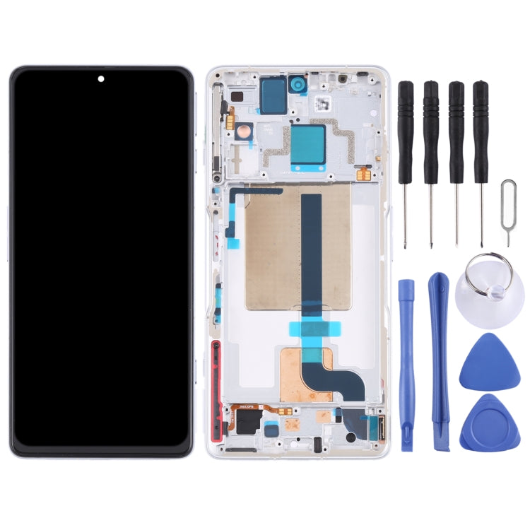 Original LCD Screen and Digitizer Complete with Frame for Xiaomi Redmi K50 Gaming (White)