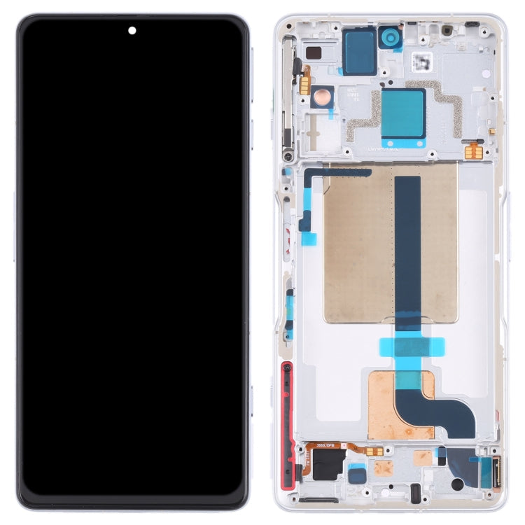 Écran LCD d'origine et numériseur complet avec cadre pour Xiaomi Redmi K50 Gaming (Blanc)
