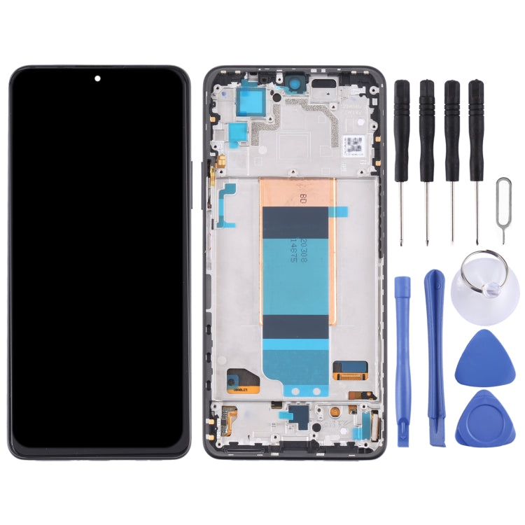 Original LCD Screen and Complete Assembly with Frame for Xiaomi Redmi K40 (Black)