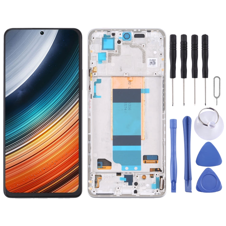 Original LCD Screen and Full Assembly with Frame for Xiaomi Redmi K40 (Silver)
