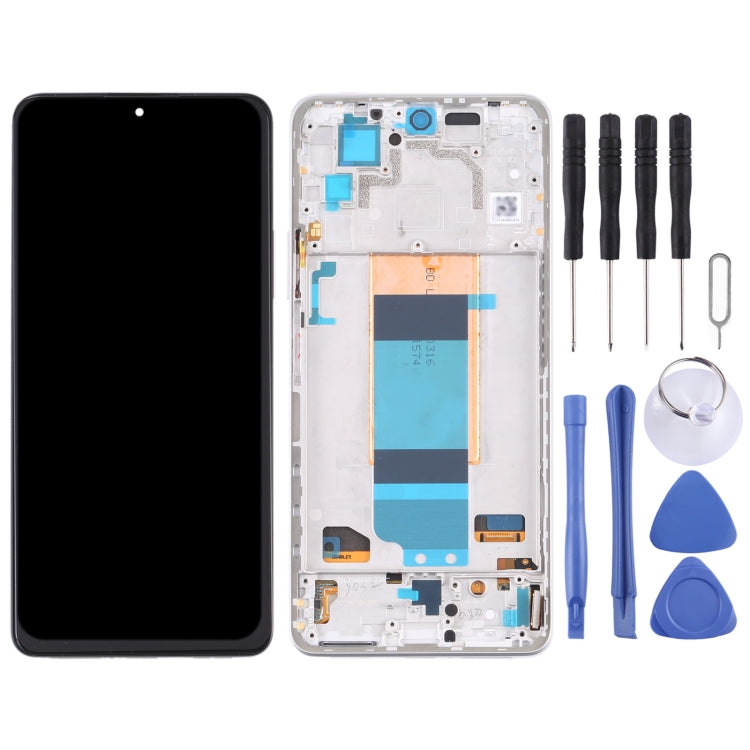 Original LCD Screen and Full Assembly with Frame for Xiaomi Redmi K40 (Silver)