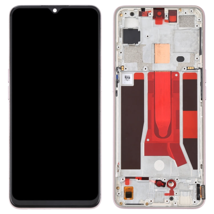 Original LCD Screen and Full Assembly with Frame for Oppo Reno 3 5G / Reno 3 Youth / F15 / Find x2 Lite / K7 5G (Pink)