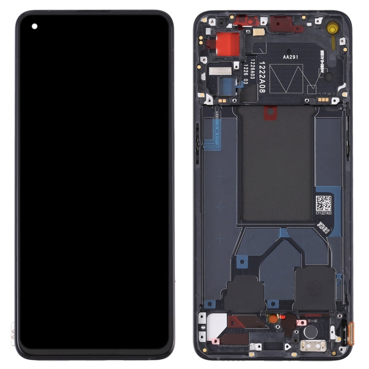 Original LCD Screen and Full Assembly with Frame for Oppo Reno 7 5G China PFJM10 (Black)