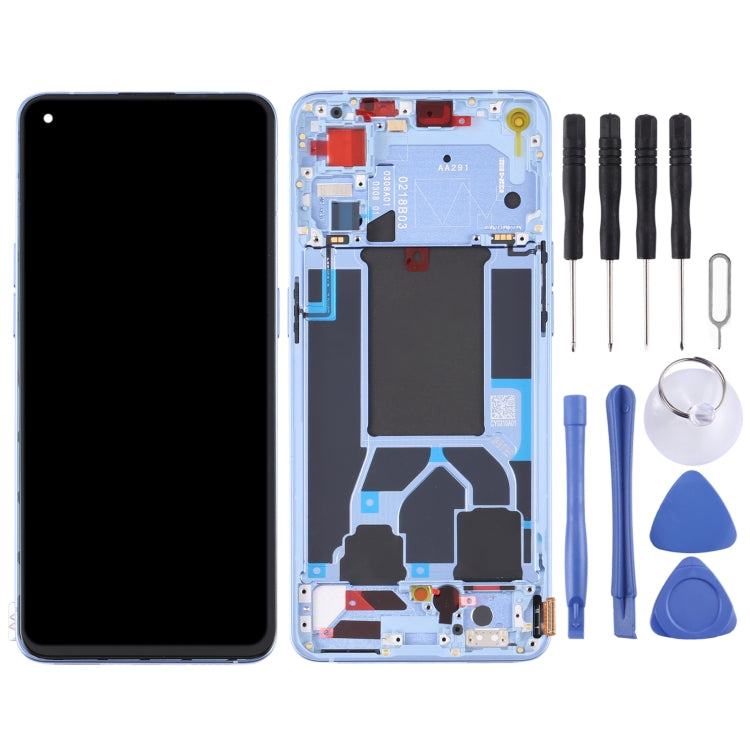 Original LCD Screen and Full Assembly with Frame for Oppo Reno 7 5G China PFJM10 (Blue)