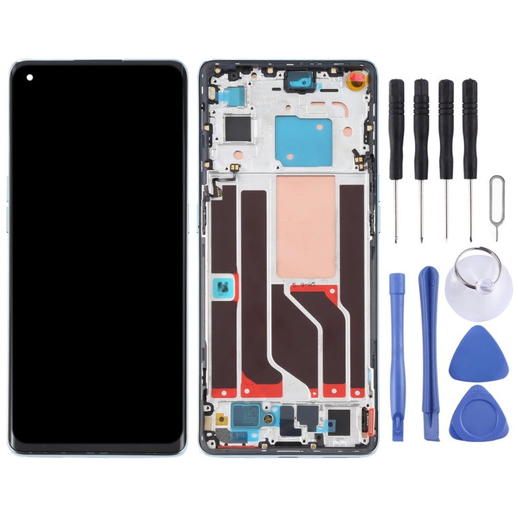 Original LCD Screen and Full Assembly with Frame for Oppo Reno 6 Pro 5G PEPM00 CPH2249 (Green)