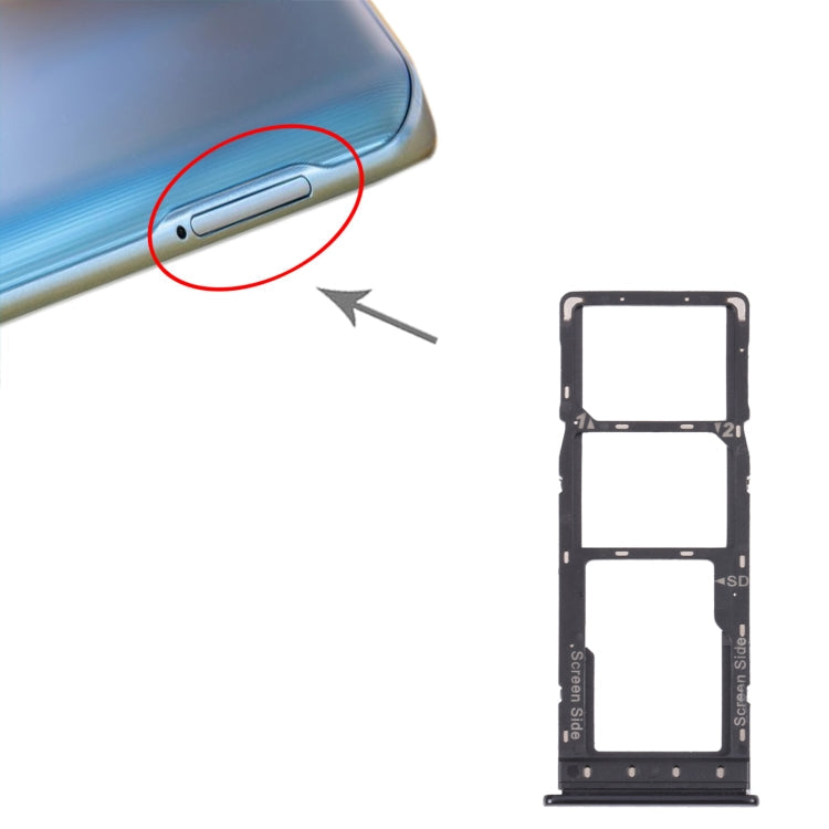 SIM Card Tray + SIM Card Tray + Micro SD Card Tray For Infinix Smart3 Plus (Black)