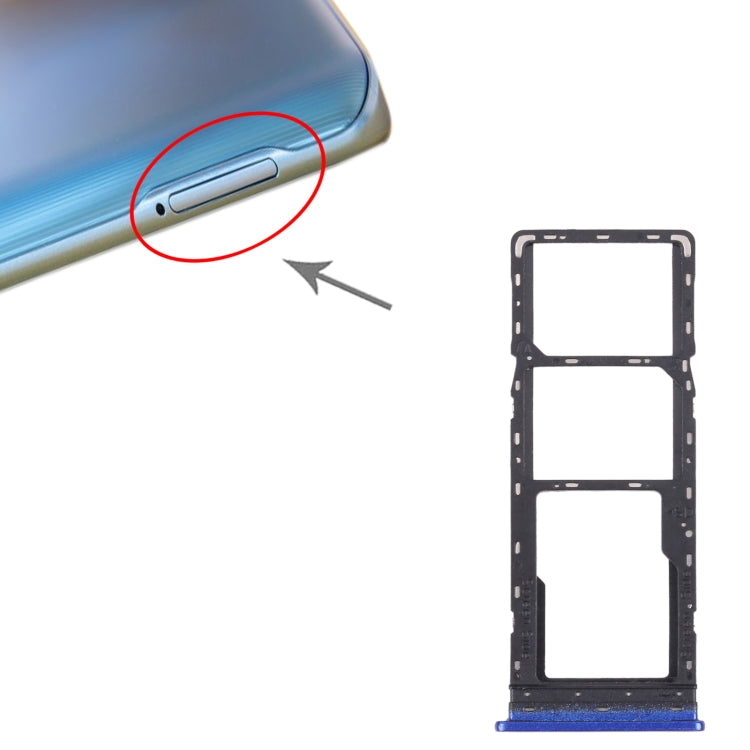 SIM Card Bandeil + Sim Card Bandeil + Micro SD Tarjeta Bandeja Para Infinix Smart3 Plus (Azul)