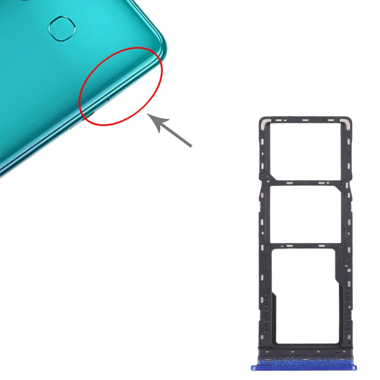 SIM Card Tray + SIM Card Tray + Micro SD Card Tray For Infinix S5 Pro X660 X660C X660B (Blue)