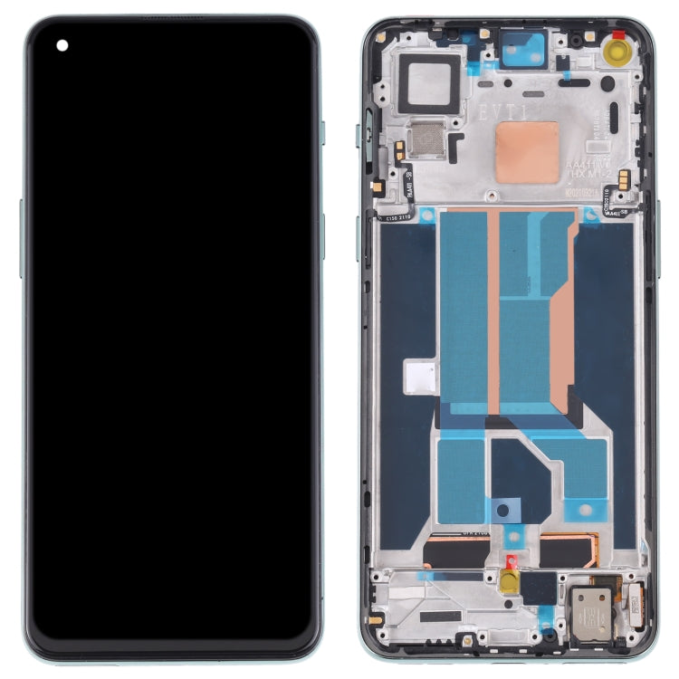 Amoled Material LCD Screen and Digitizer Full Assembly with Frame for OnePlus Nord 2 5G DN2101 DN2103 (Green)