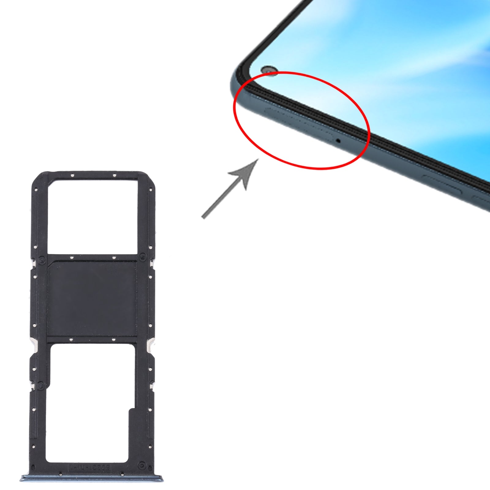 SIM Holder Tray Micro SIM / Micro SD OnePlus Nord N200 5G DE2118 / DE2117 Blue