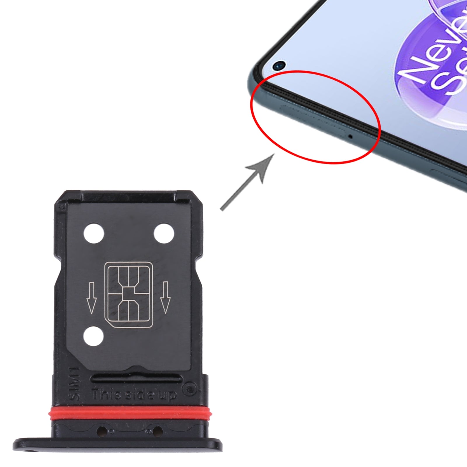 DUAL SIM SIM Holder Tray OnePlus 9RT 5G MT2110 / MT2111 Gray