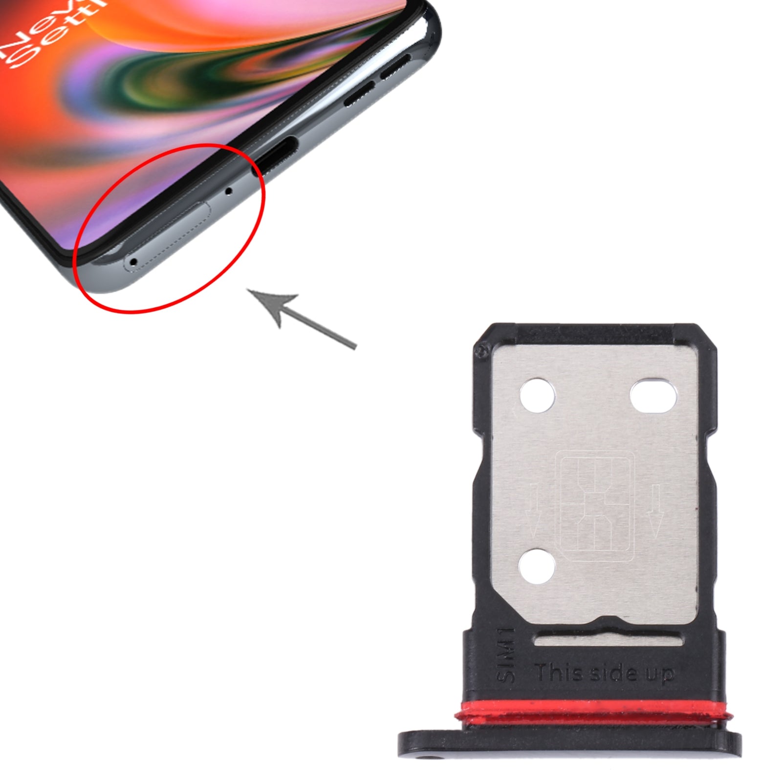 SIM Holder Tray DUAL SIM OnePlus Nord 2 5G DN2101 / DN2103 Gray