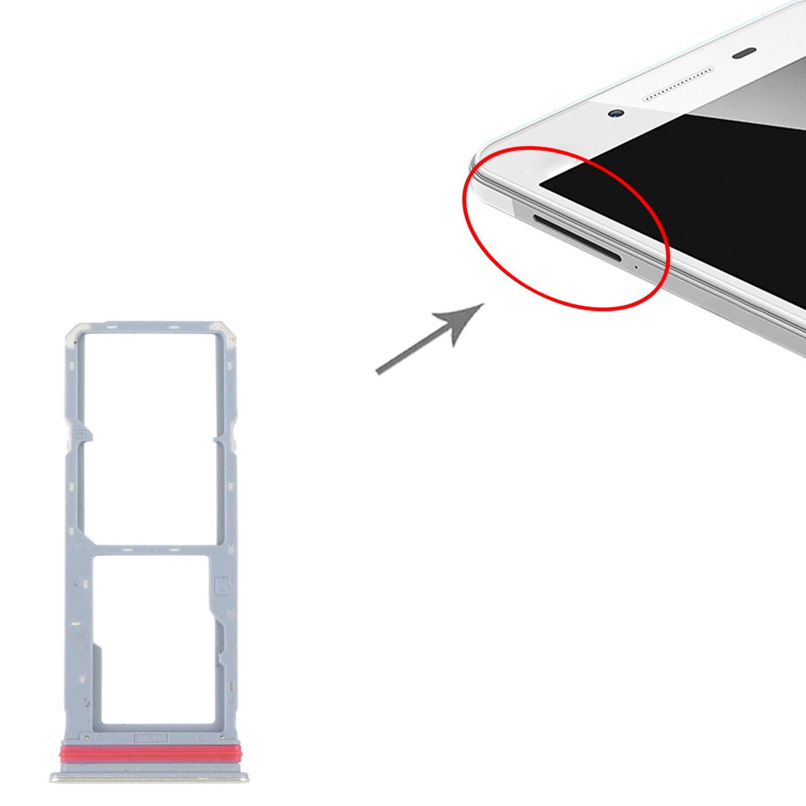 Plateau de support SIM / Micro SD jaune pour Vivo Y35