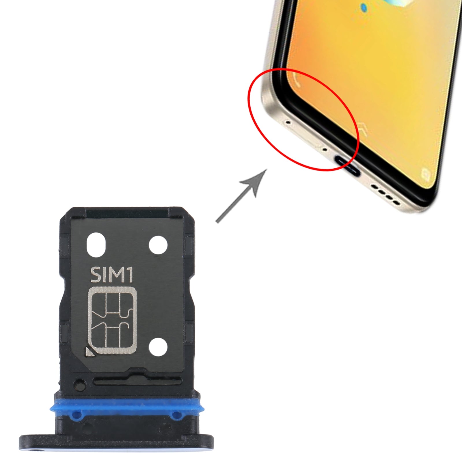 Vivo S15e DUAL SIM SIM Holder Tray Blue