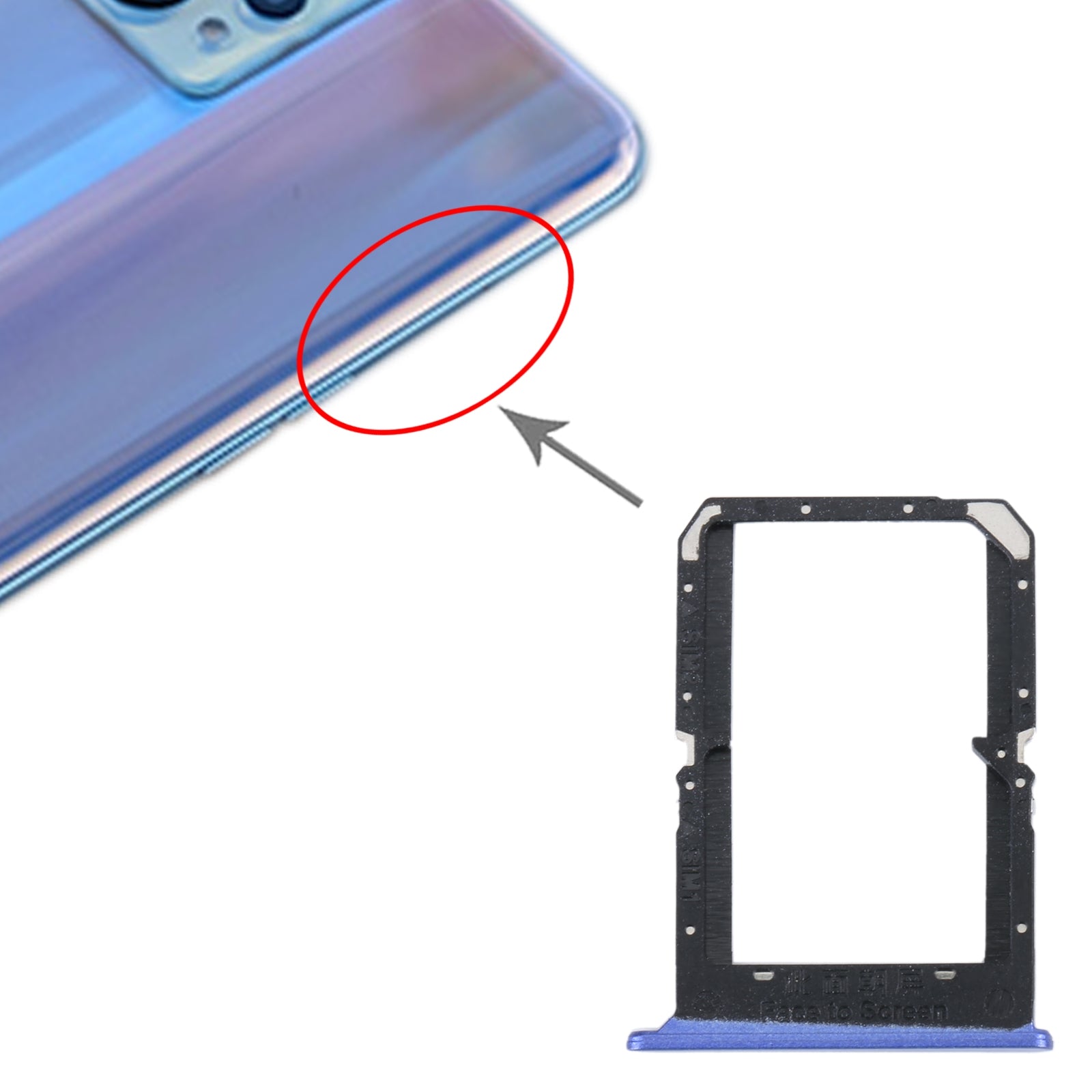 DUAL SIM SIM Holder Tray Realme 9 Pro+ Blue